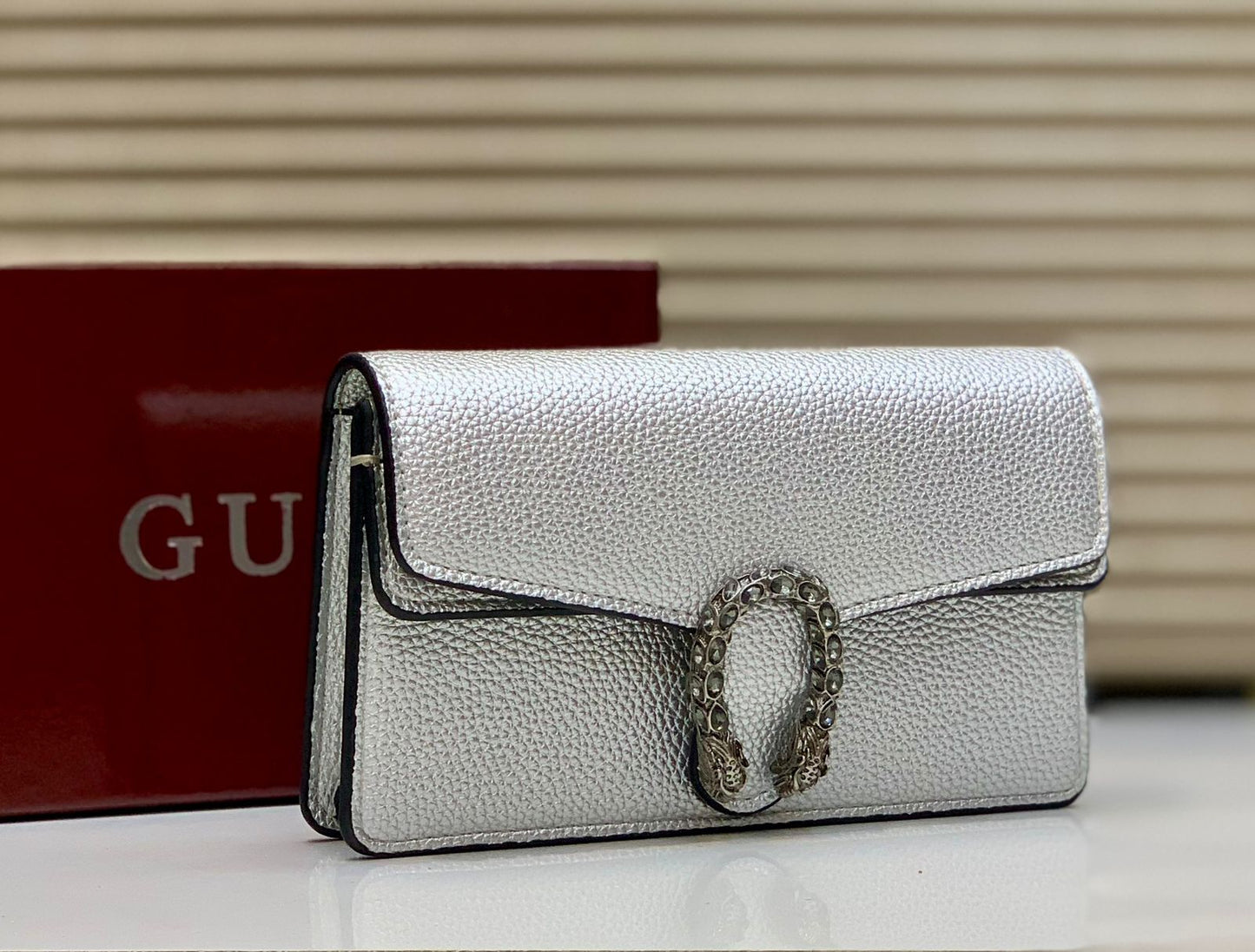 Luxe Serpent Shine Clutch