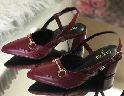 Premium Slingback Block Heels for Women – Pointed Toe Fashion Footwear