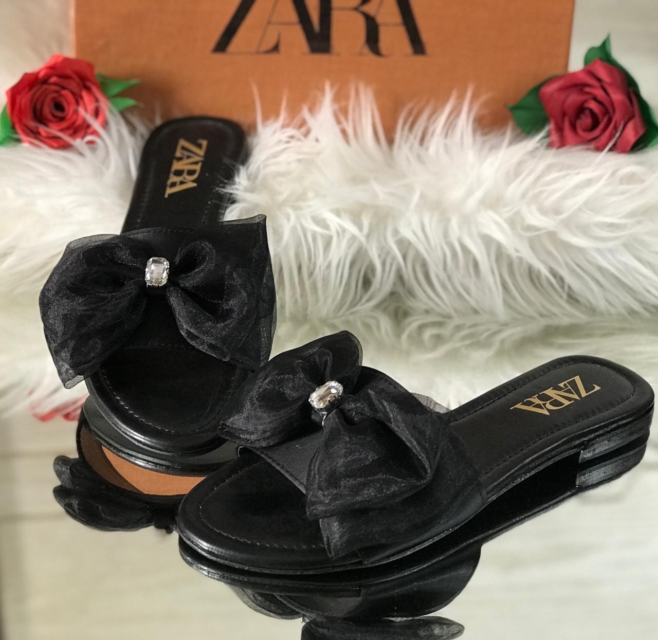 Women’s Elegant Bow Slide Sandals – Crystal Embellished Comfort Flats