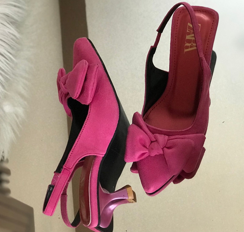 ZARA Bow Velvet&nbsp;Heel