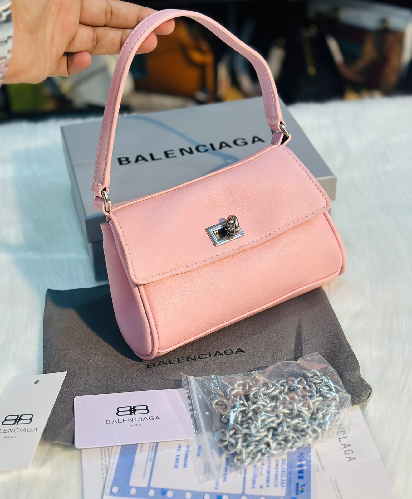 Premium Mini Luxe Turn-Lock Shoulder Bag