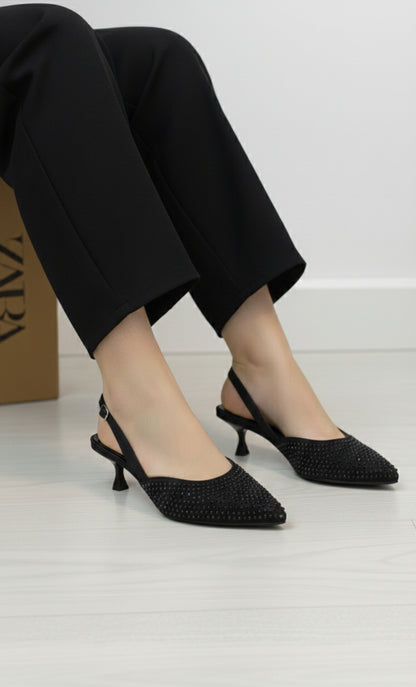 Classic Low-Heel Slingback Pumps