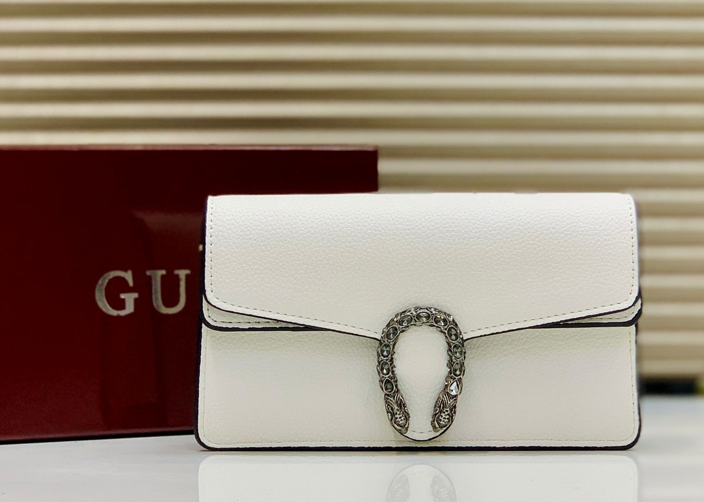 Luxe Serpent Shine Clutch