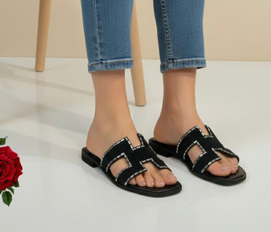 Crystal Edge Luxe Slide Sandals