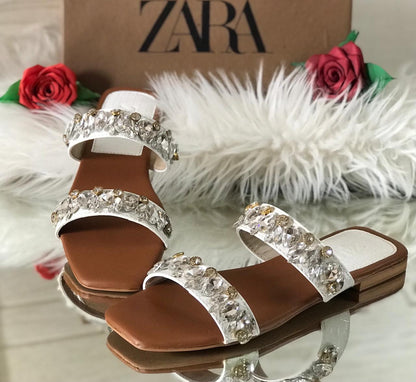 Elegant Pearl Breeze Slip-On Sandals