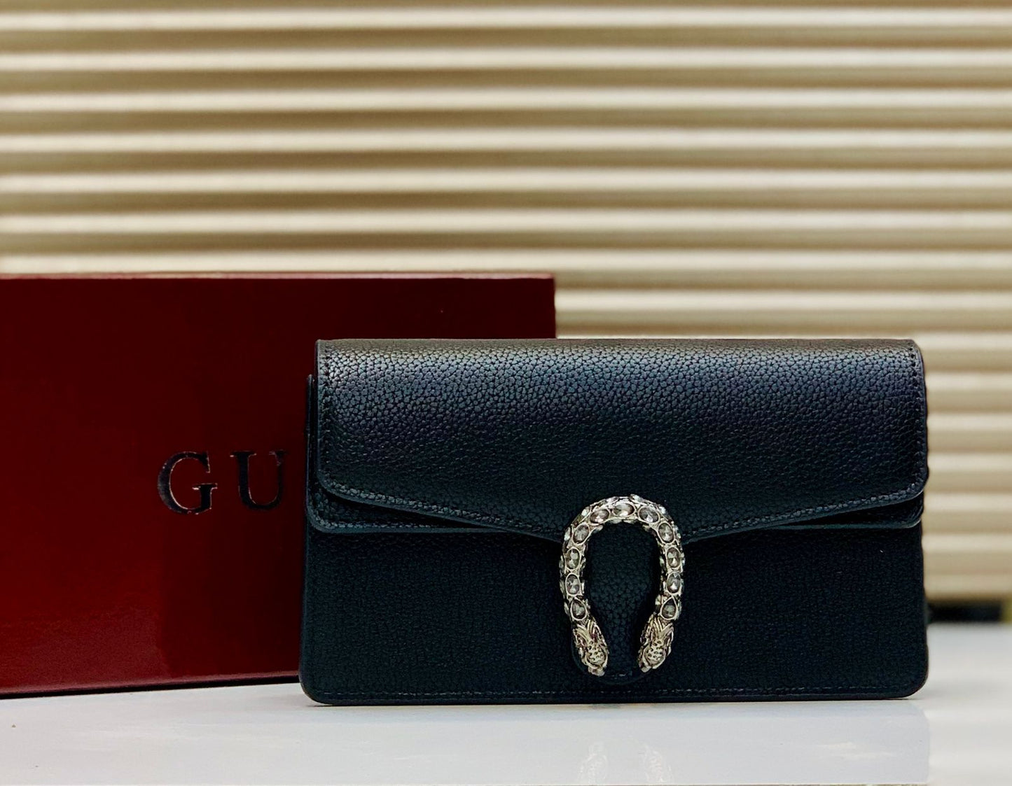 Luxe Serpent Shine Clutch