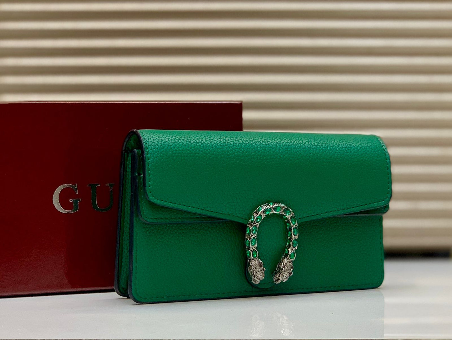 Luxe Serpent Shine Clutch