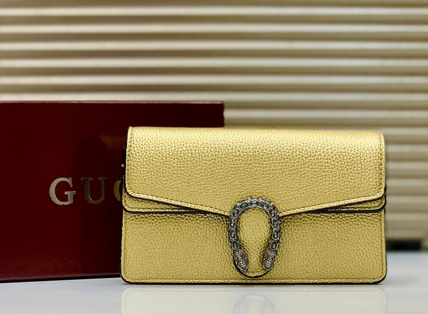 Luxe Serpent Shine Clutch