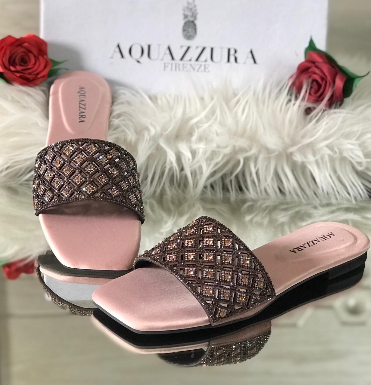 Women’s Luxury Stone-Studded Slide Sandals | Sparkly Crystal Slip-On Flats
