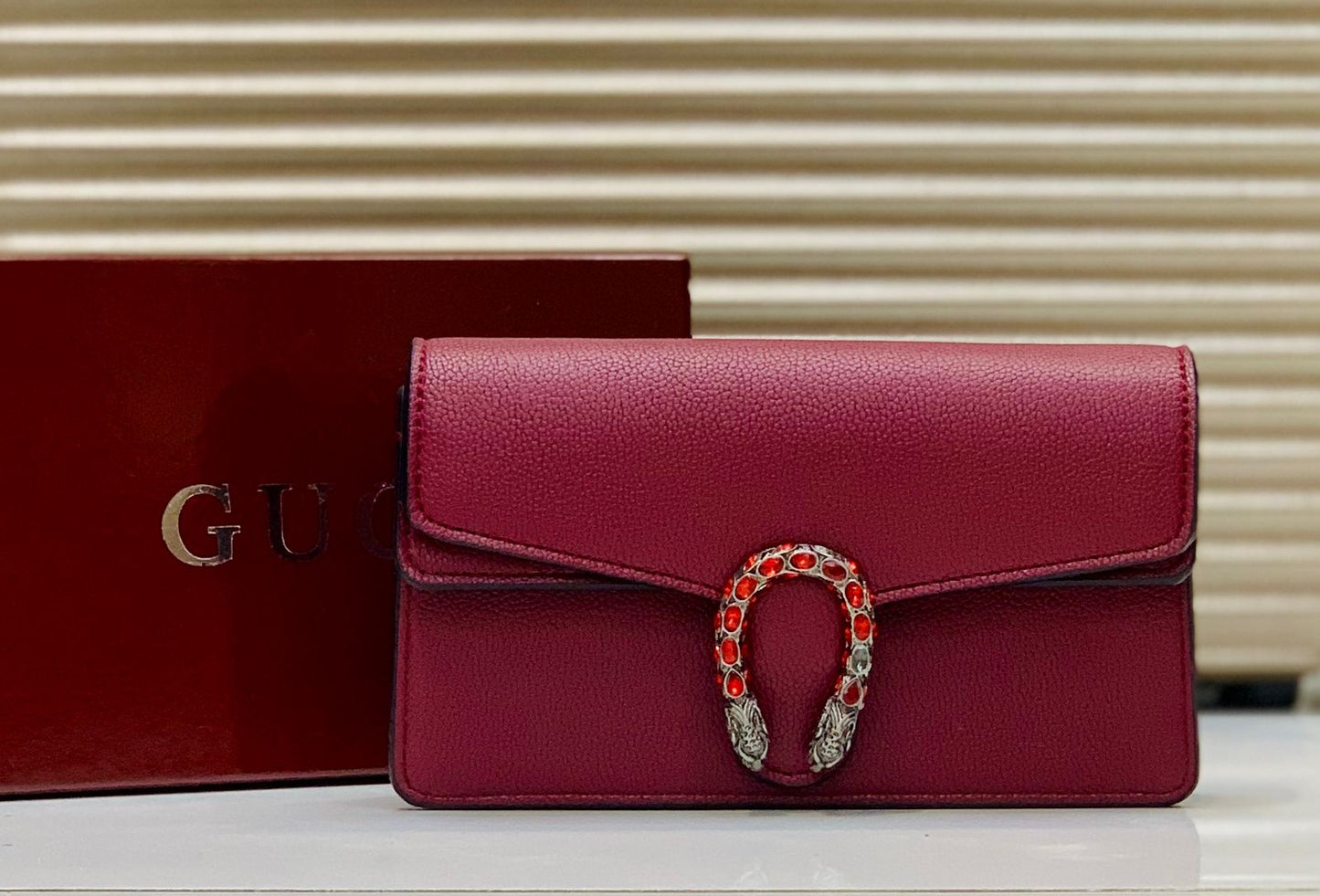 Luxe Serpent Shine Clutch